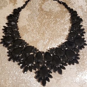🖤Chic Black Rhinestone Statement Necklace